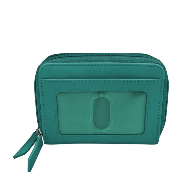 DOUBLE ZIP ACCORDION CREDIT CARD HOLDER