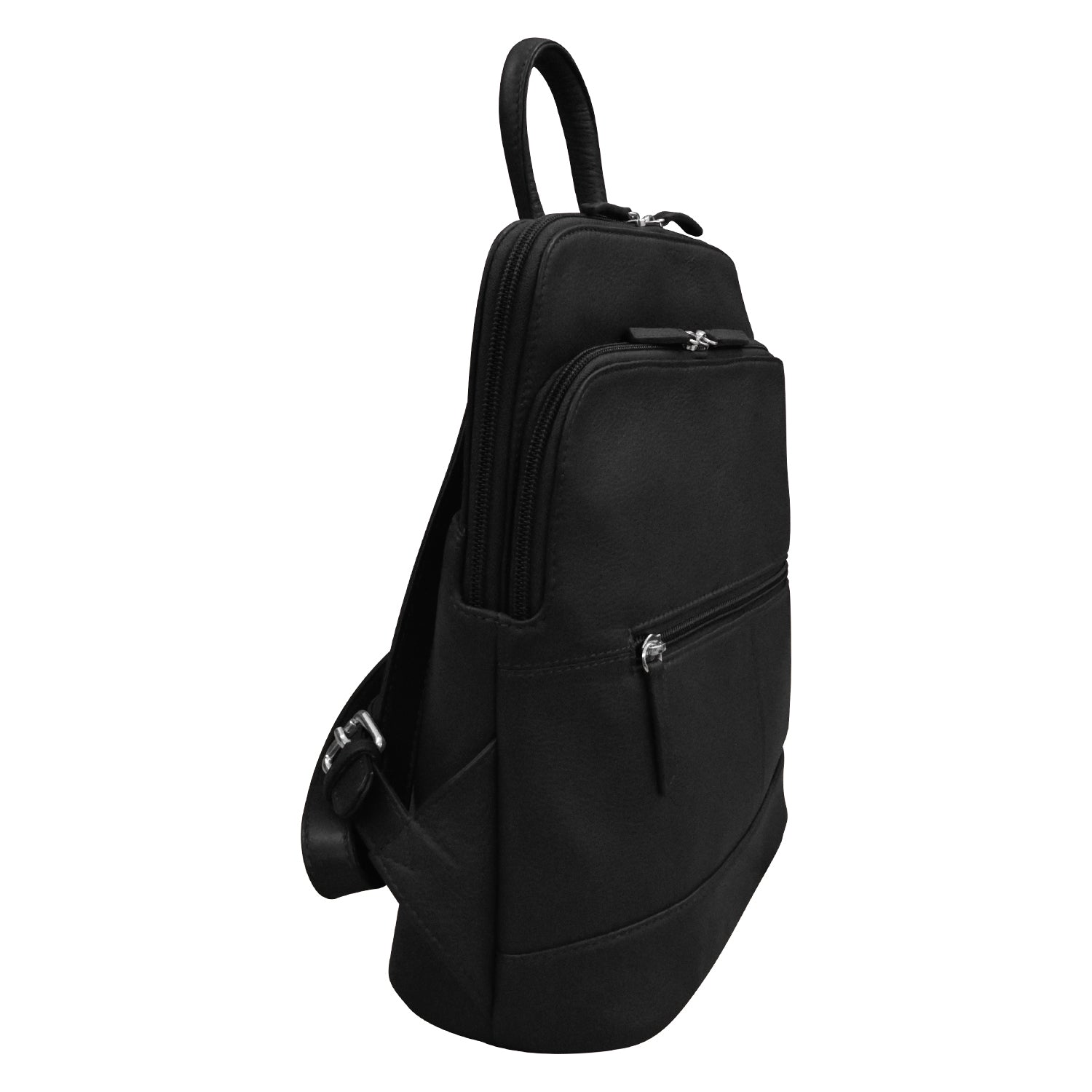 ILI - New York Toronto - Small Black Leather Backpack - Y2K - Isla Backpack – Old Trend main image 2
