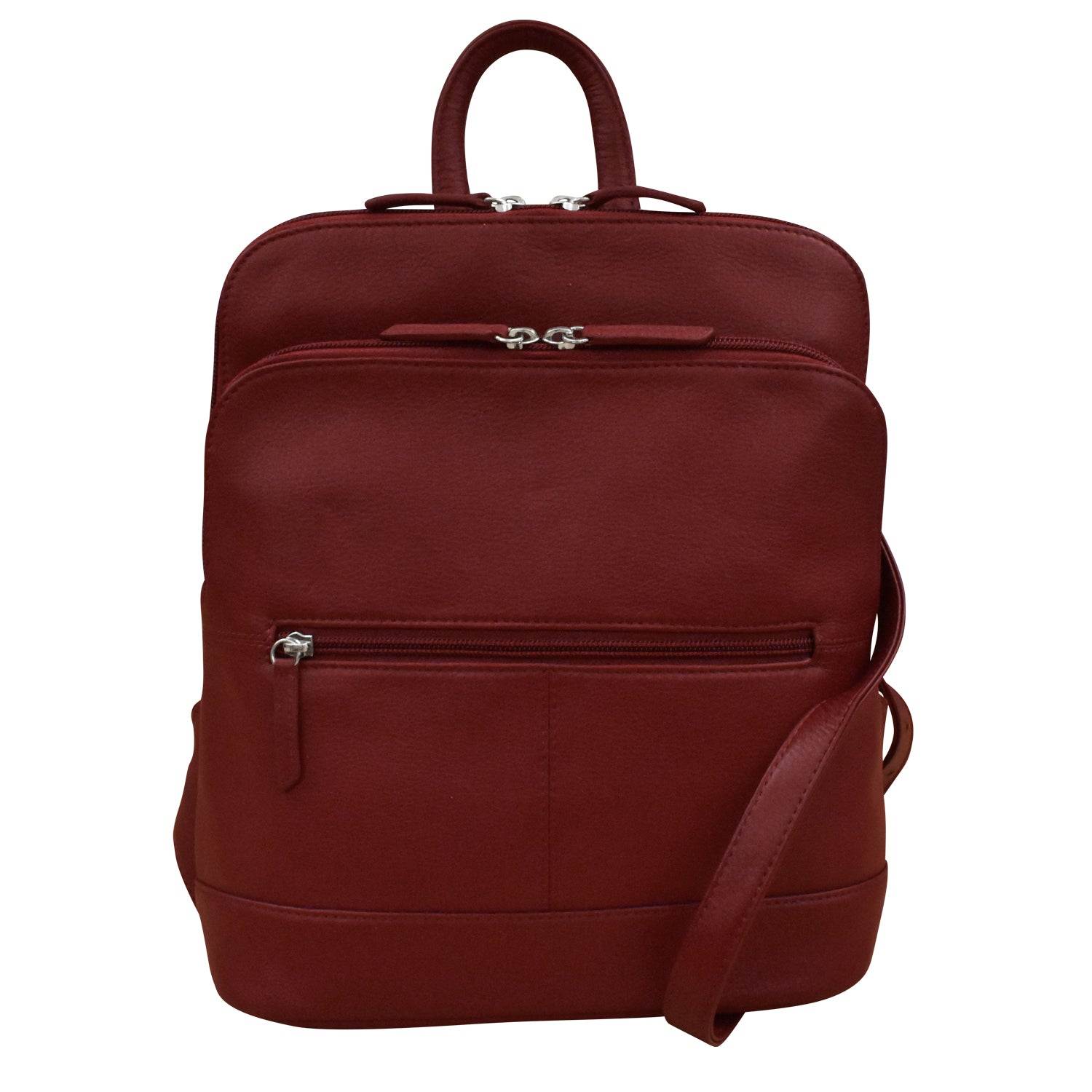 ili Leather RFID-Blocking Backpack, Dark Red