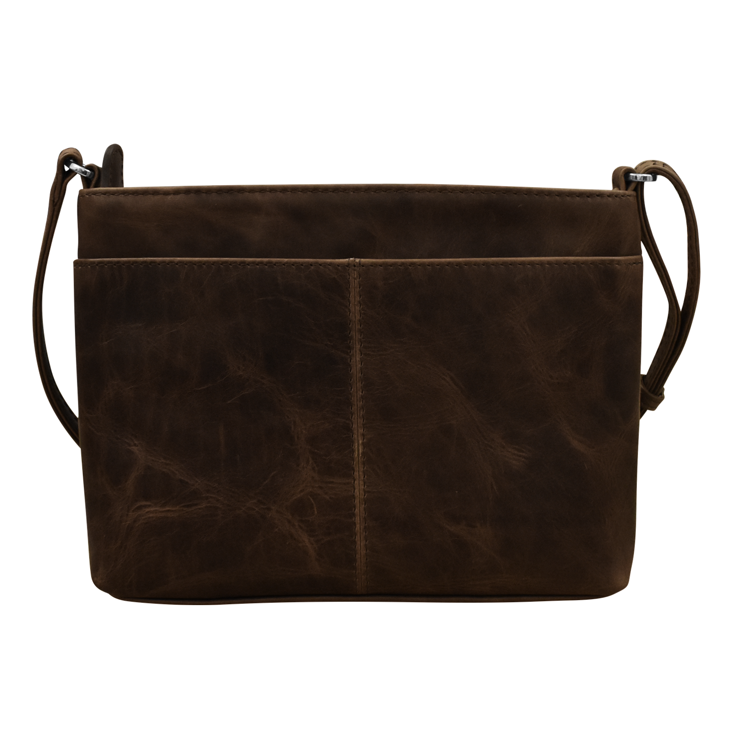 本革　リアルレザーカゴバッグ　 ブラウン インナーバック付き Pointed Tab X-Body Organizer – ili New York