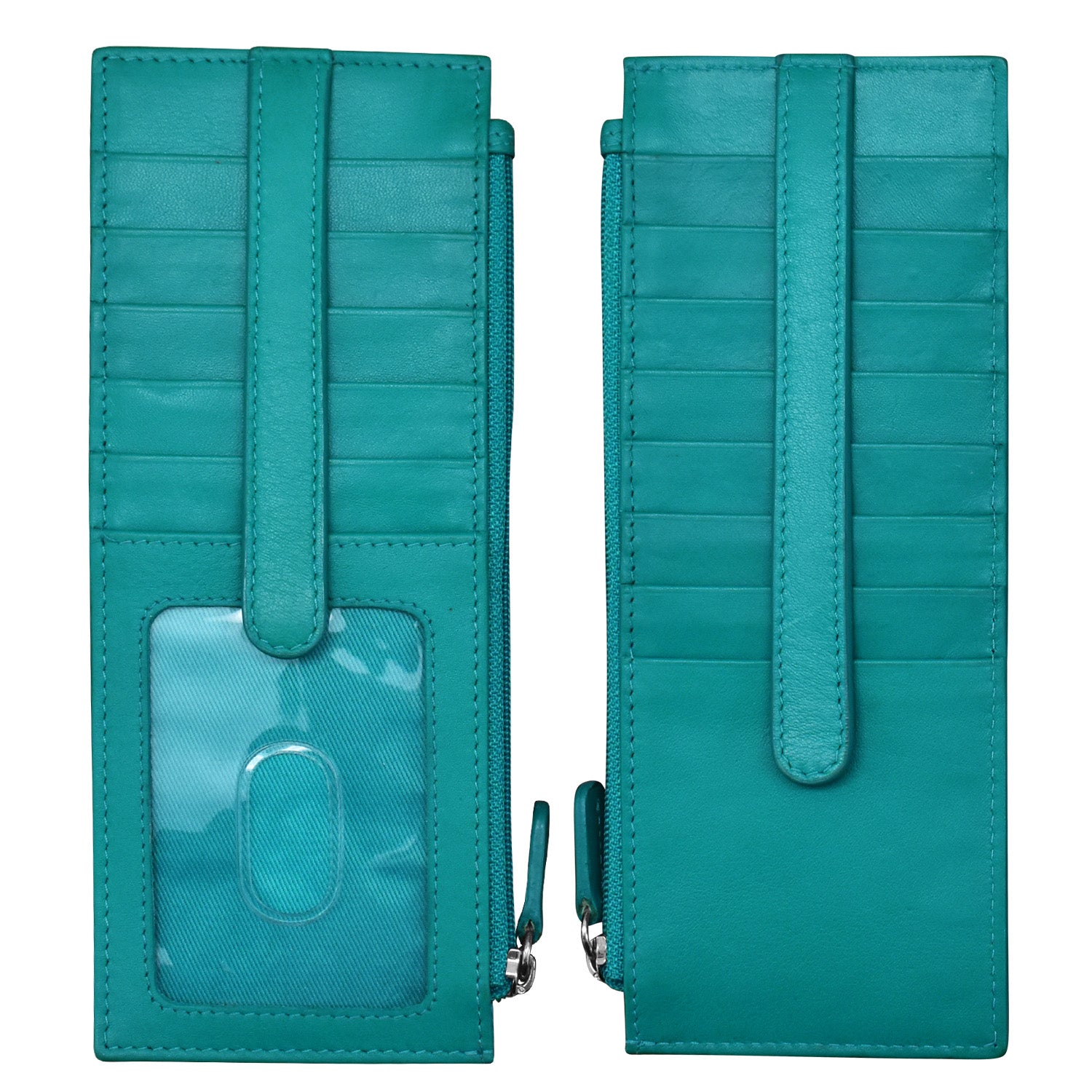 ili New York RFID Leather Double Sided Credit Card Holder Wallet- 7800 Aqua ili New York RFID Leather Double Sided Credit Card Holder Wallet- 7800 Aqua