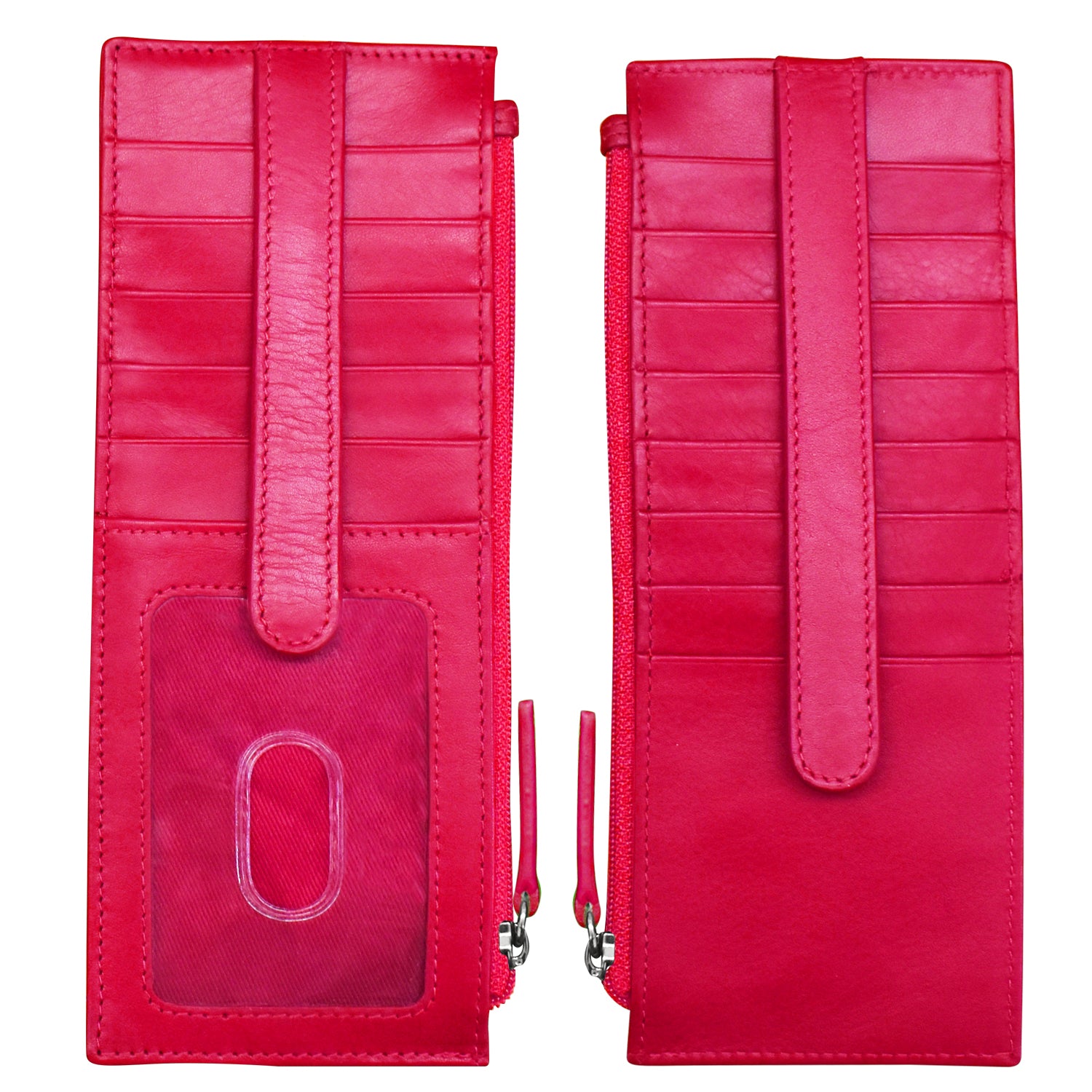 thumbnail image 2 of Handmade Women's RFID Blocking Leather Vertical Stacker Wallet With ID Window – Coin Purse Style (Made In India) 2 of 6