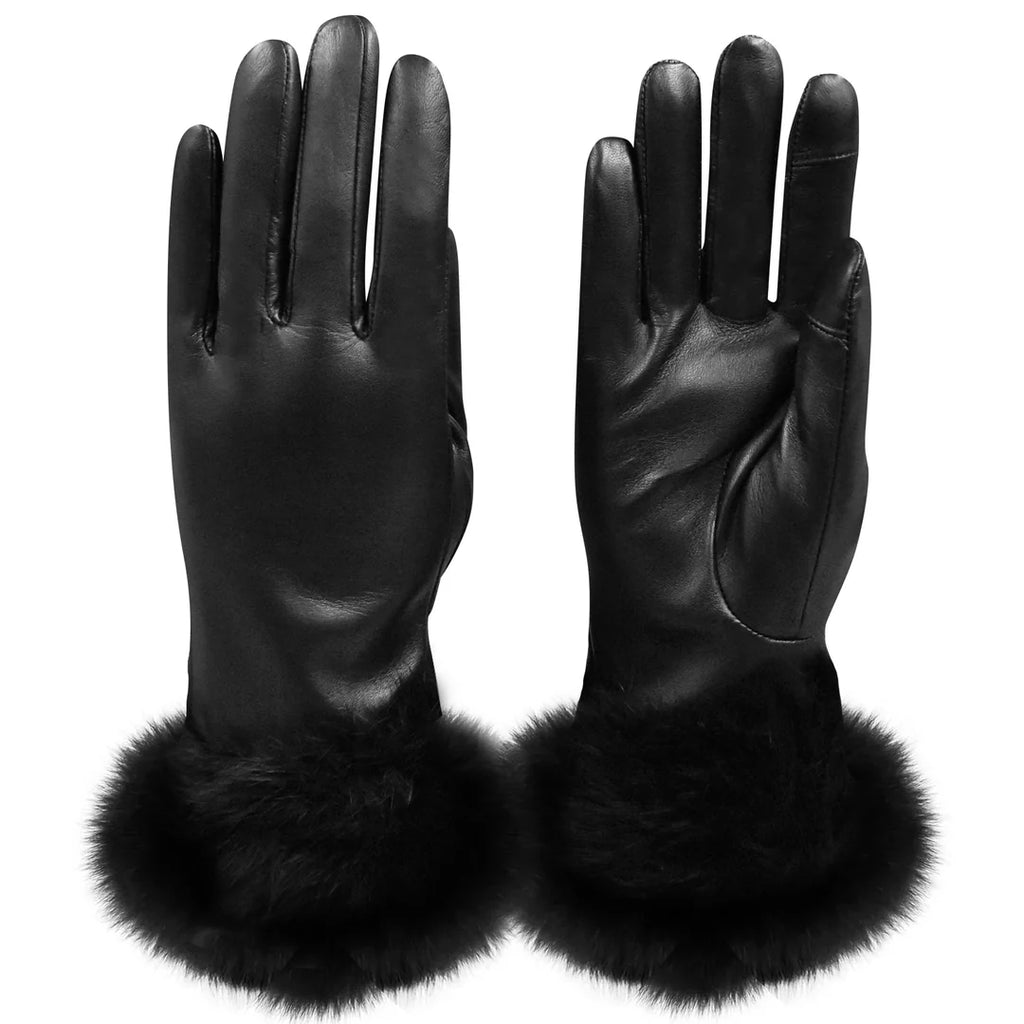 RABBIT FUR CUFF TECH GLOVES – ili New York