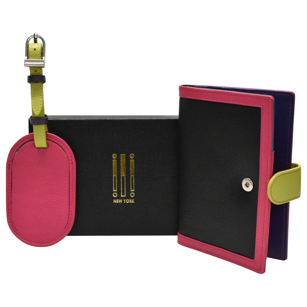 Multicolor Passport Case and Luggage Tag Travel Set – ili New York