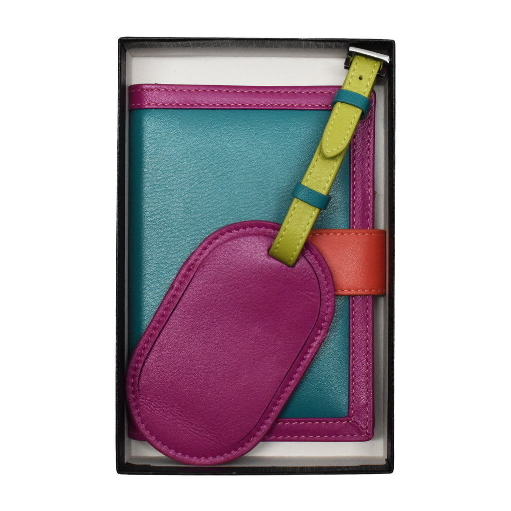 Multicolor Passport Case and Luggage Tag Travel Set – ili New York