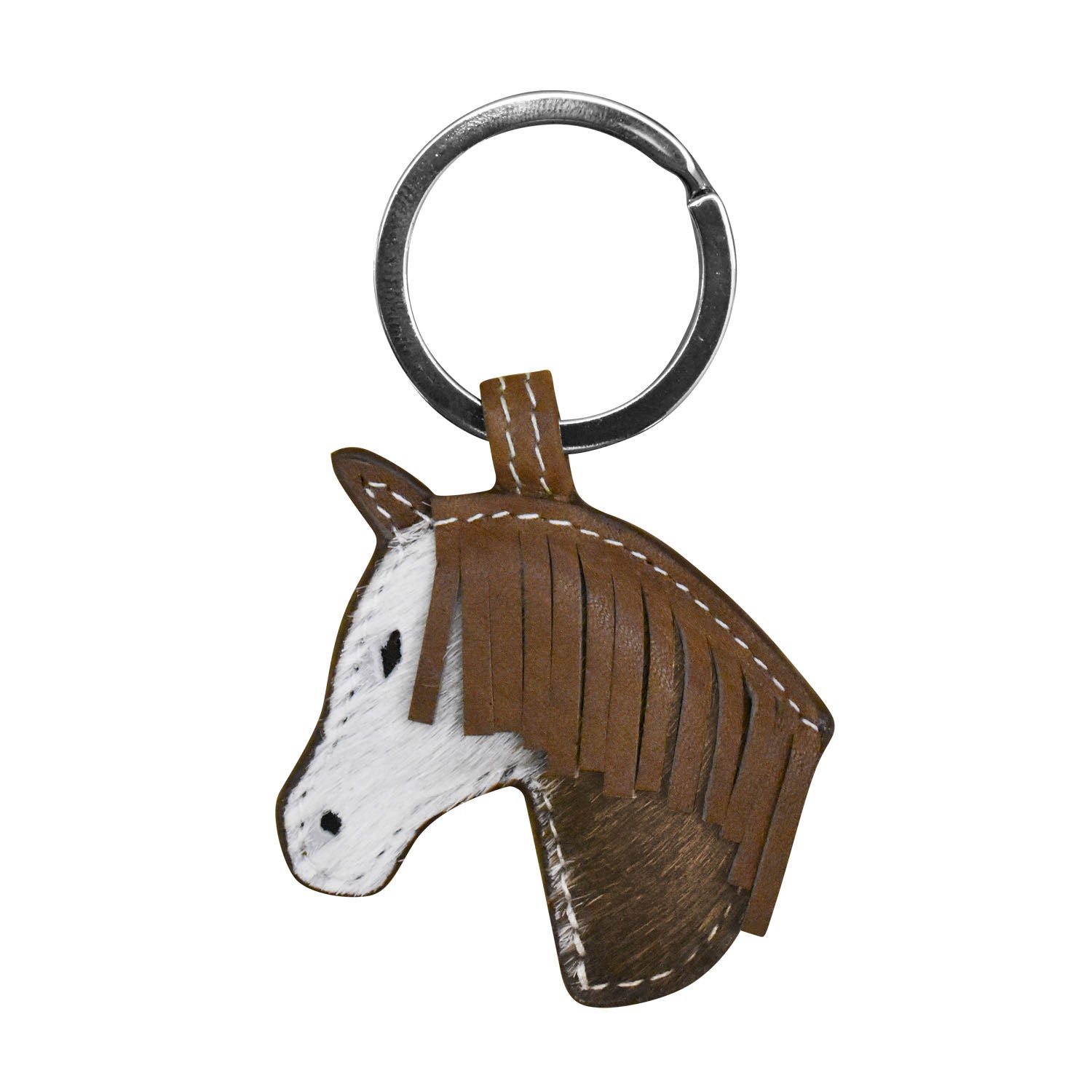 Silver Cloud Market LLC Stamped Horse Genuine Leather Key Fob/ Keychain