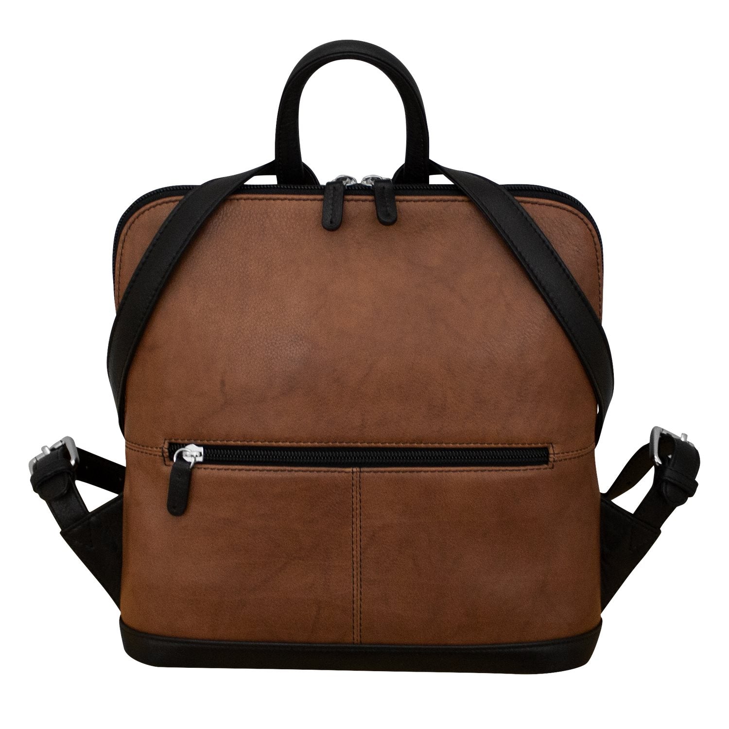 ili Mini Leather Backpack, Toffee Black