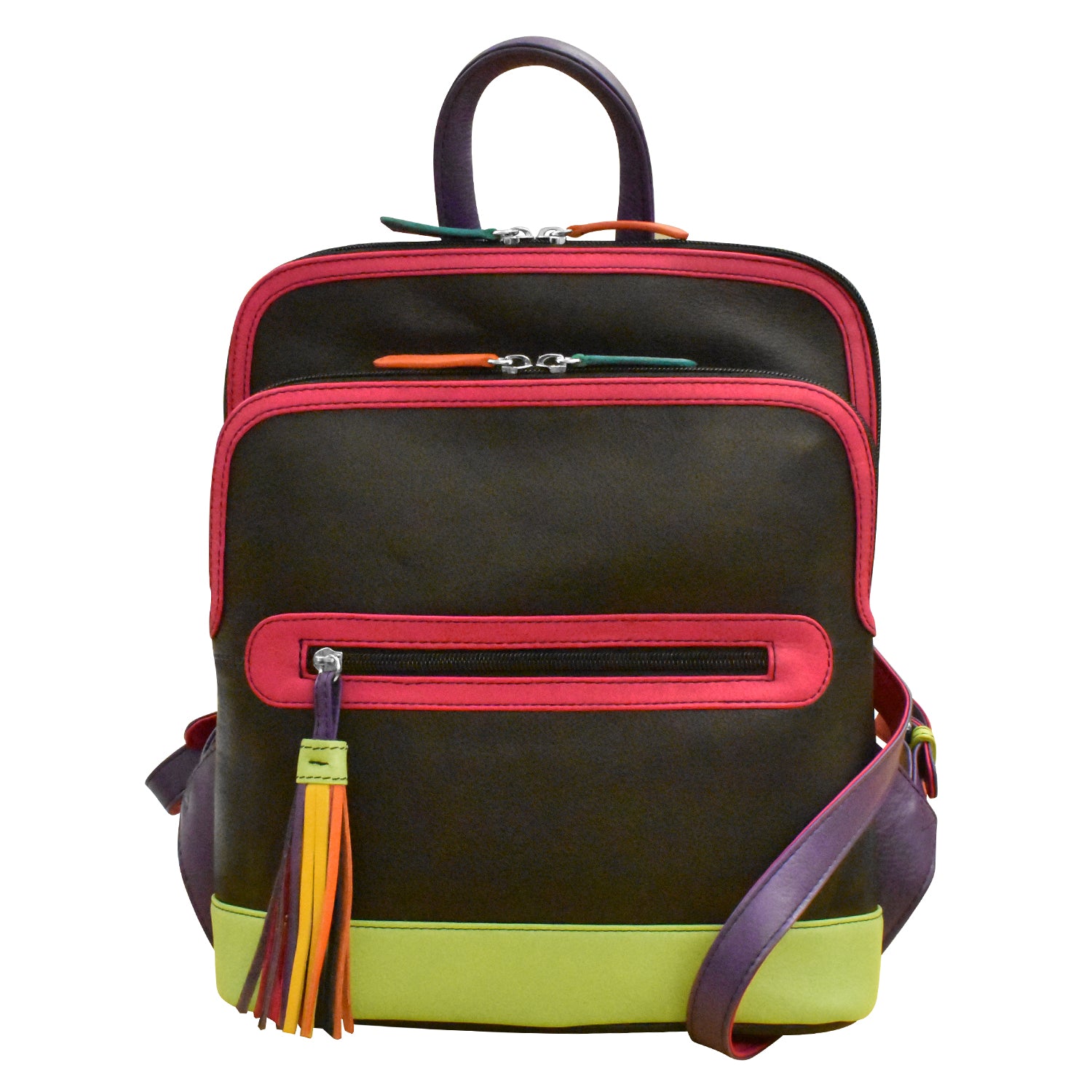 colored leather backpacks Multicolor Leather Backpack