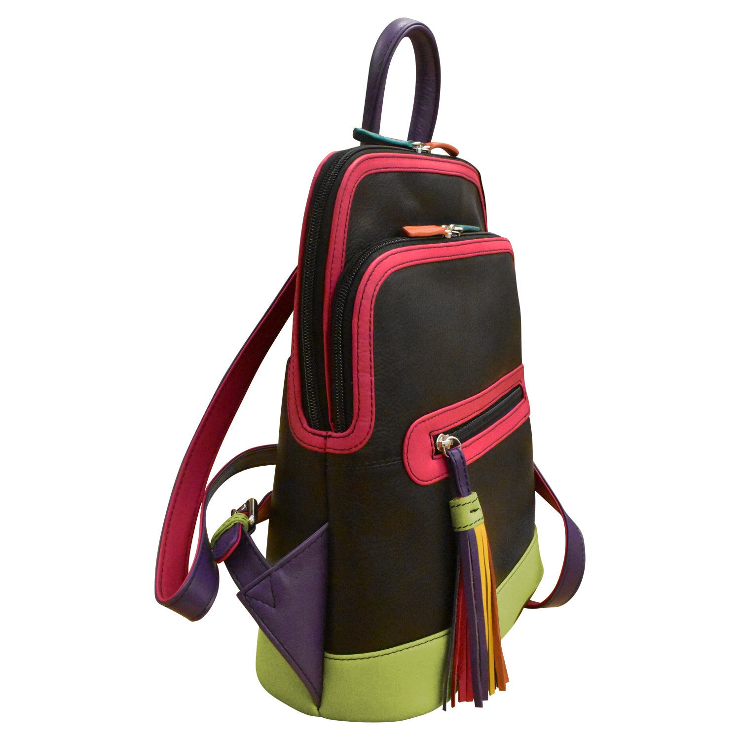 colorful leather backpack purse Multicolor Leather Backpack