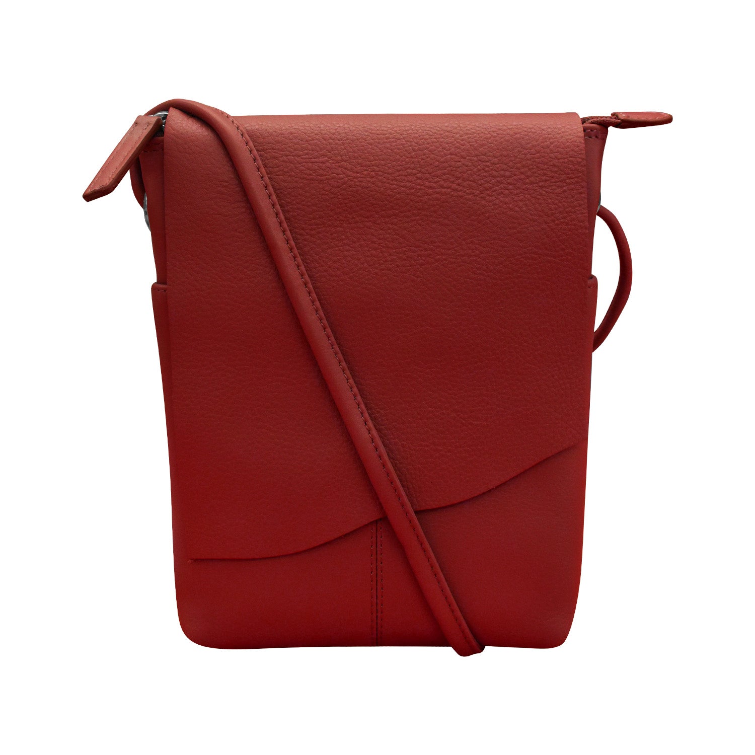 crossbody travel bag canada Ili New York 6647 Leather Mini Sac Flap Crossbody Orange