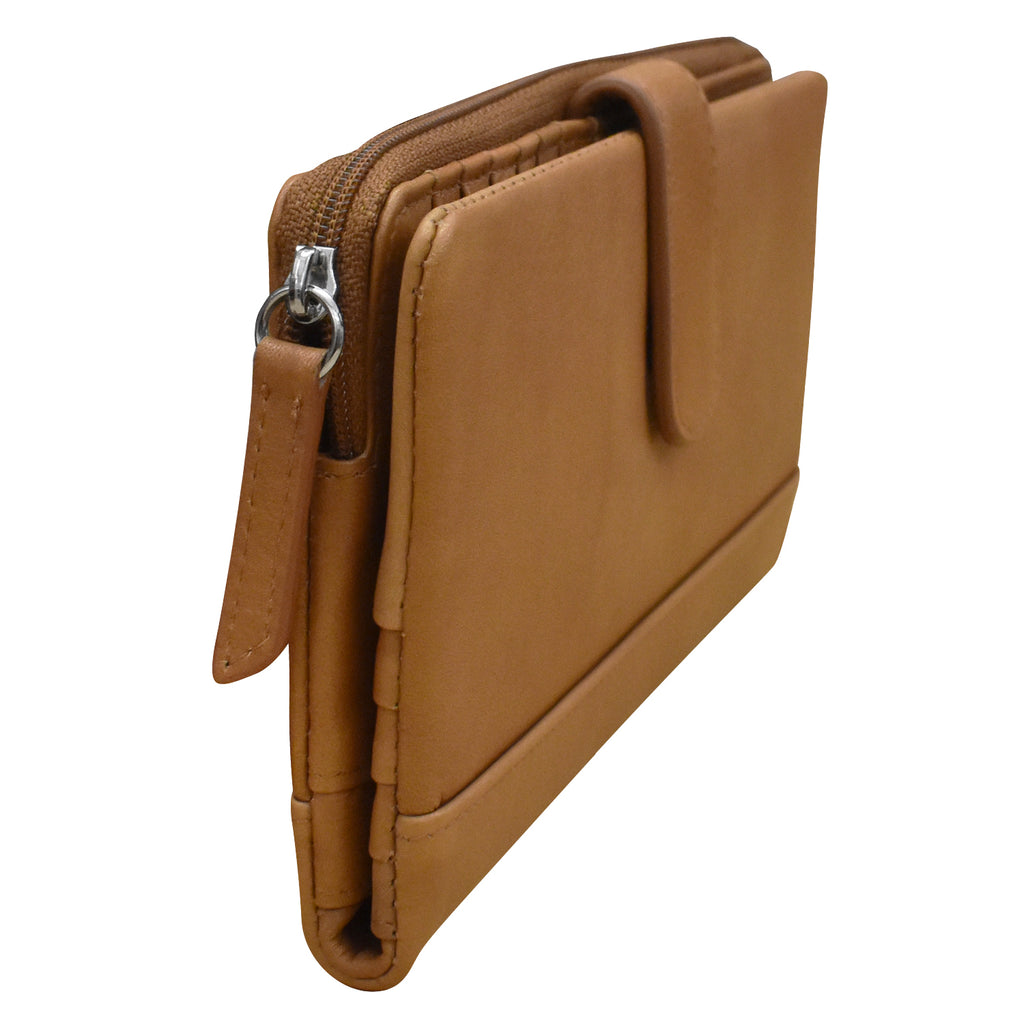 Side view of a brown Smartphone Wallet