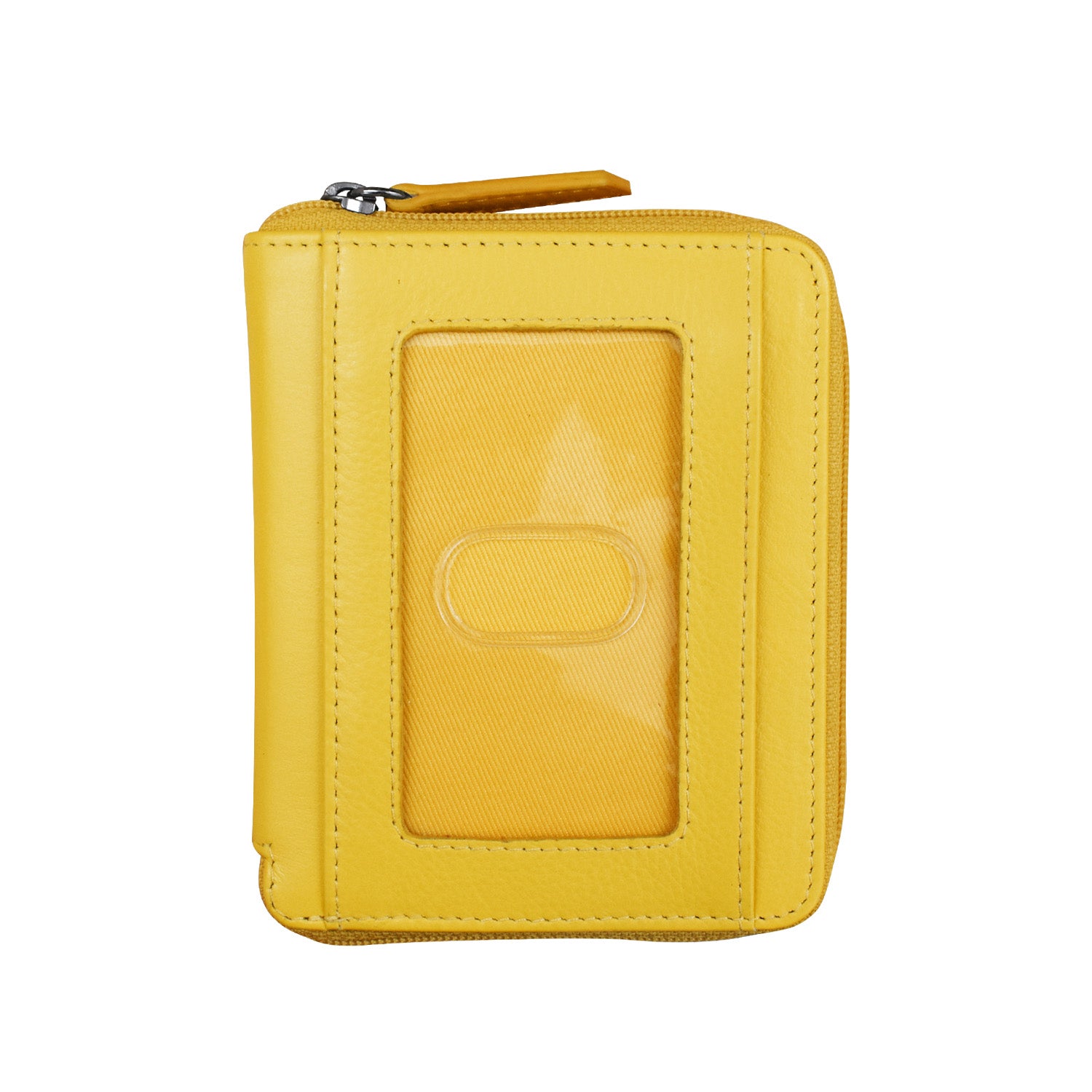 Yellow Zucca Coated Canvas Zip Around Wallet